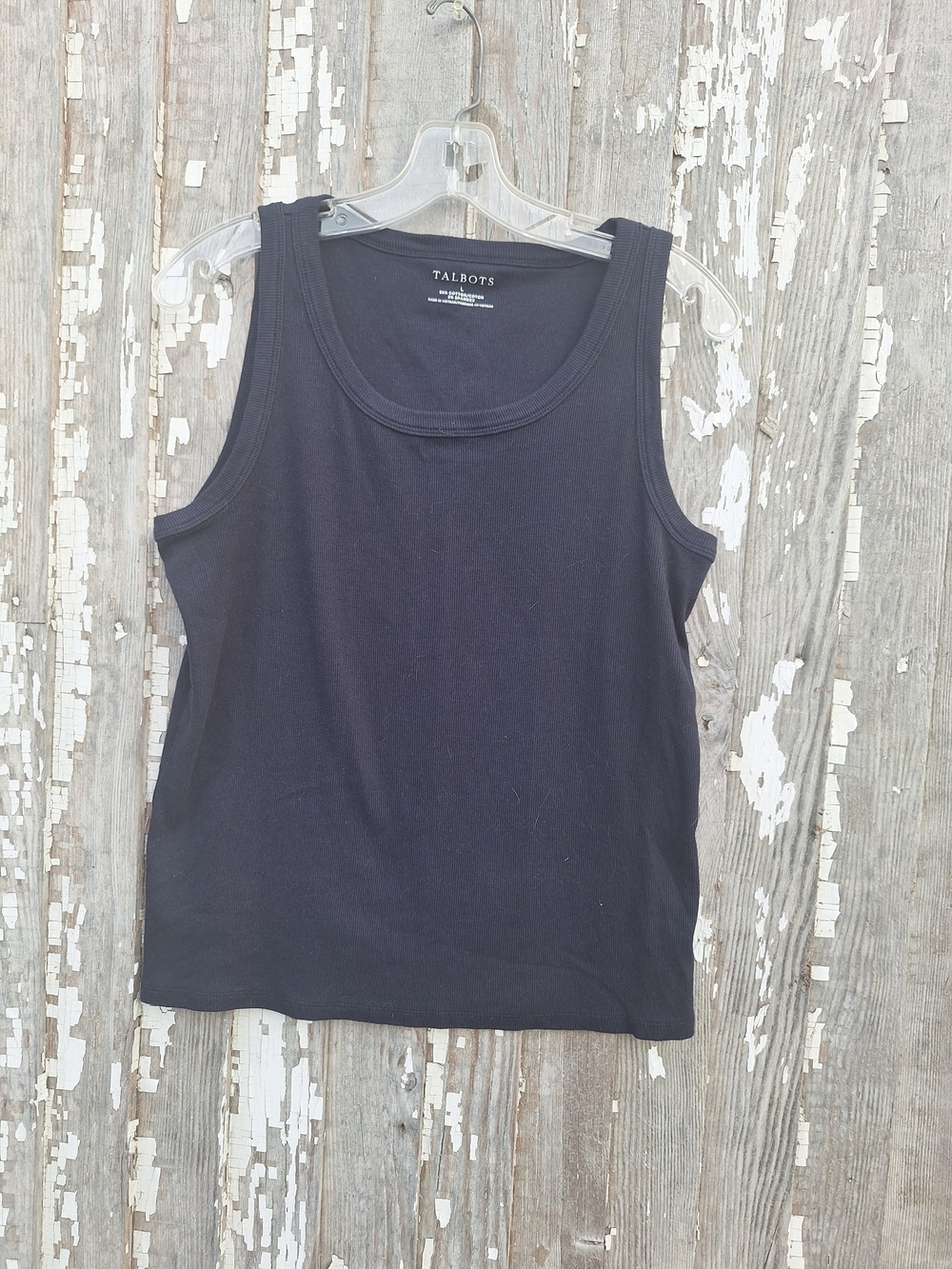 Talbots Ribbed Scoop Neck Cotton Tank Size Large